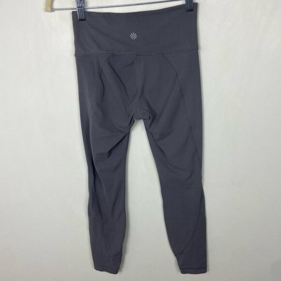 Athleta Silver Bells Stash Pocket Salutation Size XS Leggings Grey Compression - Picture 13 of 15
